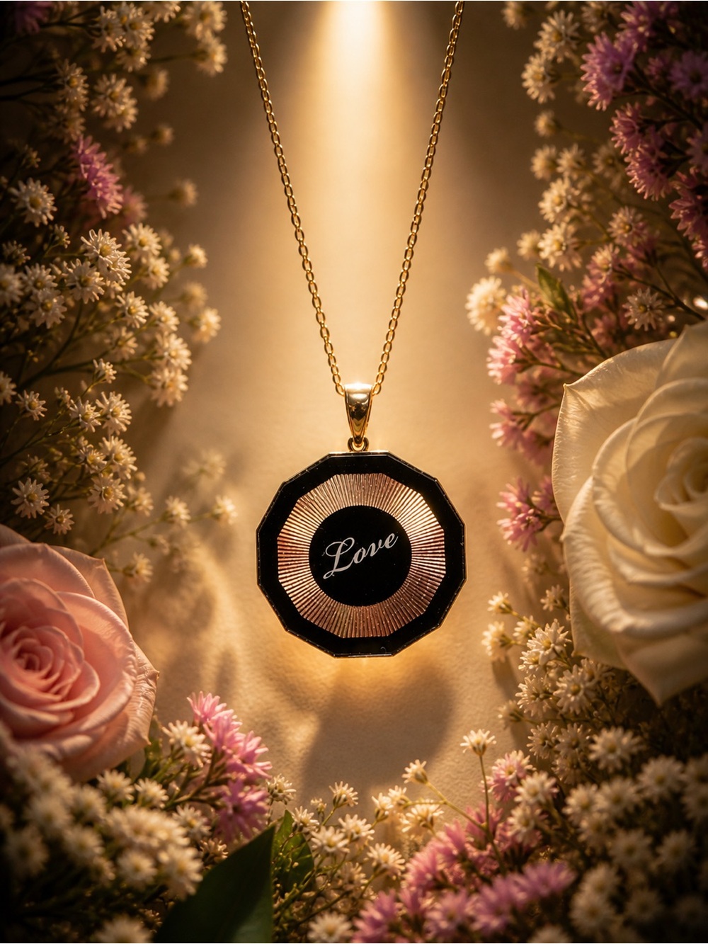 18k Japan Gold 7.3 grams reversible Red Enamel Love Pendant pendant